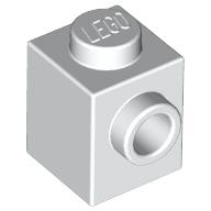 Lego kostka (kostička) 1x1 s nopem na jedné straně, bílá (4558952)